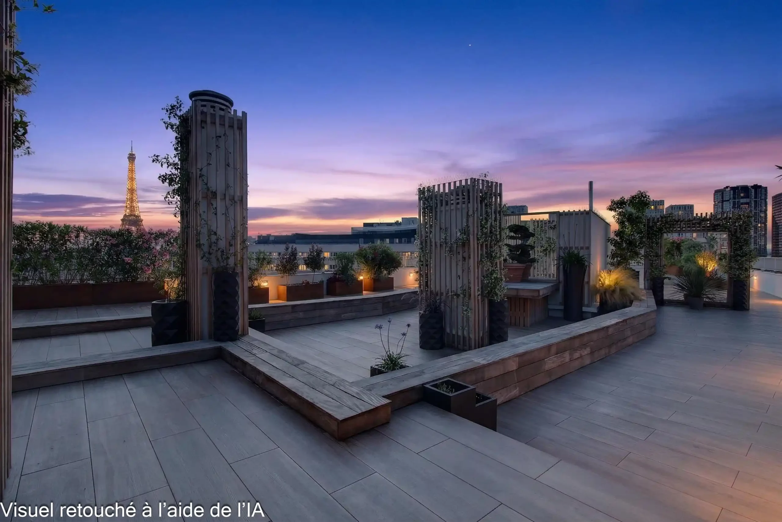 Photographie d'un Rooftop avec vue sur Tour Eiffel à Paris 16